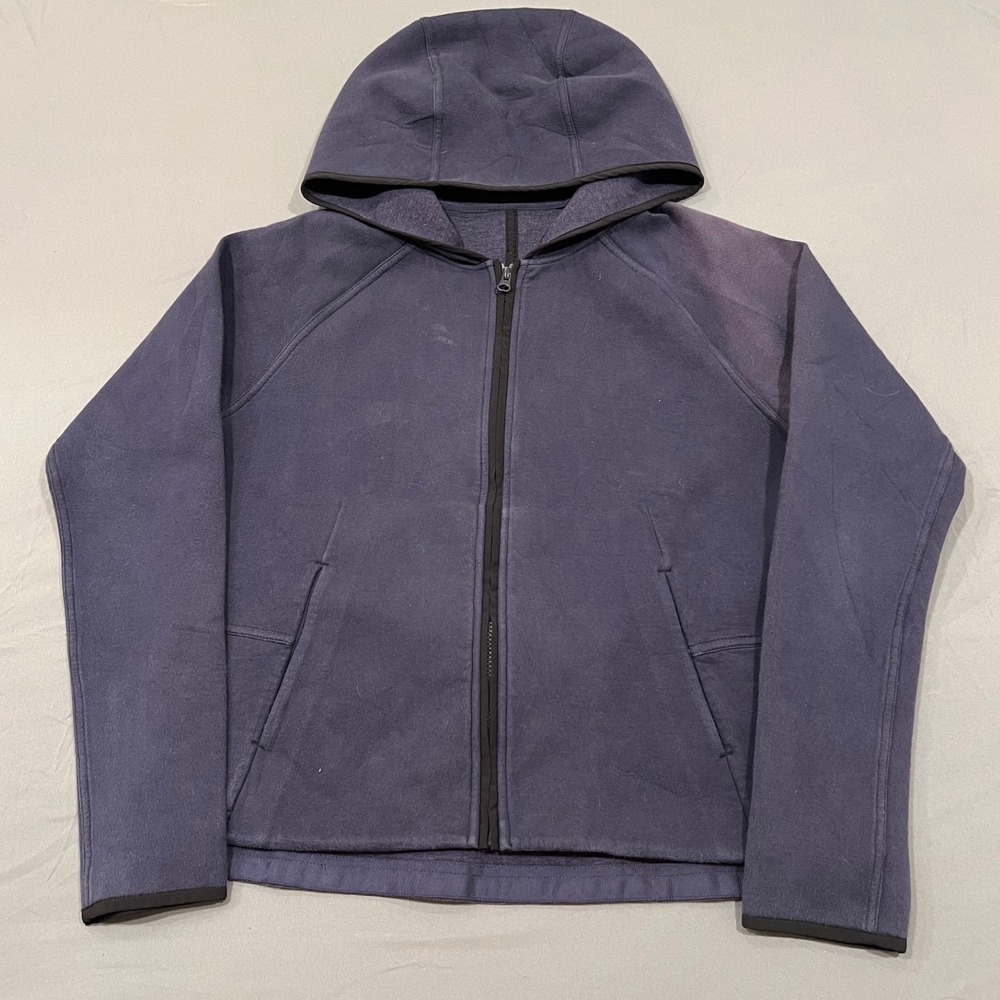 Lululemon Scuba Full Zip Hoodie Navy Blue Fleece Jacket Size 8 Thumbholes